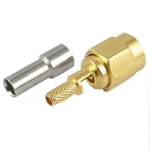 Produktbild: sourcing map 5 x Goldton vergoldete SMA männlich RG316 RG174 LMR100 Crimp RF Koaxial Stecker