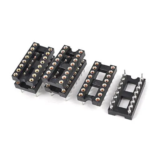 Produktbild: sourcing map 6 Stück DIP IC Sockel Adapter Lötzinn 2.54mm Pitch 16 Runde Stifte zweireihig