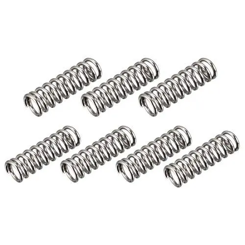 Produktbild: sourcing map 7Stk. Mikro Druckfeder Federstahl Zugfeder 1,2mm Drahtdmr. 8mm Außendmr. 25mm freie Länge silbern