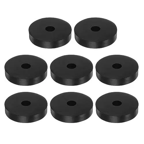 Produktbild: sourcing map 8Stk Gummi Unterlegscheiben Gummi Abstandshalter 50mm AD 10mm ID 10mm Dicke Neoprene Runde Schwingungsdämpfer Pads Isolator Buchsen Distanzhülsen für Autos Boot Zubehör Schwarz
