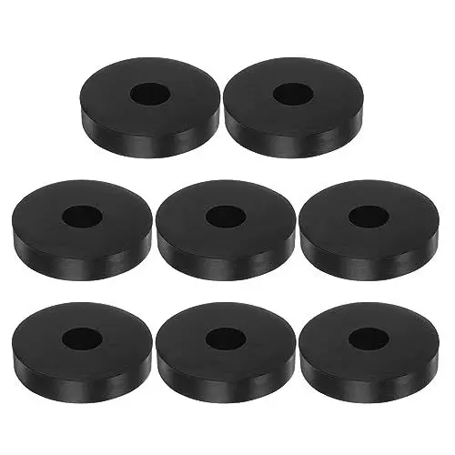 Produktbild: sourcing map 8Stk Gummi Unterlegscheiben Gummi Abstandshalter 50mm AD 14mm ID 10mm Dicke Neoprene Runde Schwingungsdämpfer Pads Isolator Buchsen Distanzhülsen für Autos Boot Zubehör Schwarz