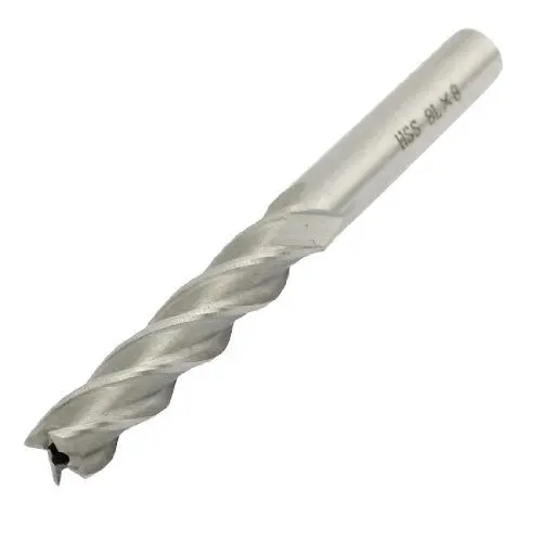 Produktbild: sourcing map 8 MM X 8 MM 35 mm Schnitttiefe 4 Flöten HSS AL Schaftfräser de