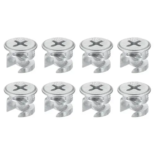 Produktbild: sourcing map 8 Stück Nocken Verschlussmutter für Möbel 12x10mm Gelenkverbinder Verriegelung Mutter Möbel Verbindung Nockenverschraubung