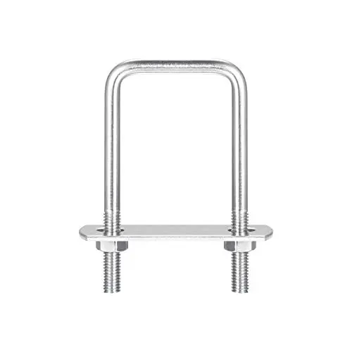 Produktbild: sourcing map 8 Stück U Bolzen U Bügel M6 x 37mm x 70mm U-Schrauben Quadratische Bügelschraube 304 Edelstahl mit Mutter Rahmenplatte Bügelschelle für Dachbox Zaun Auto Befestigung Abschleppen