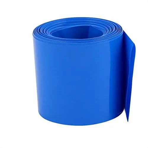 Produktbild: sourcing map Batterieverpackung PVC Schrumpfschlauch 55mm Flache Breite für Batterie 2.1m Lang Blau