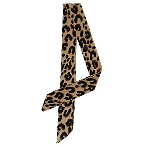 Produktbild: sourcing map Damen Skinny Scarf Dünne Lange Hals Schal Mode Leopard Stirnband Halstuch Braun 88 x 5cm