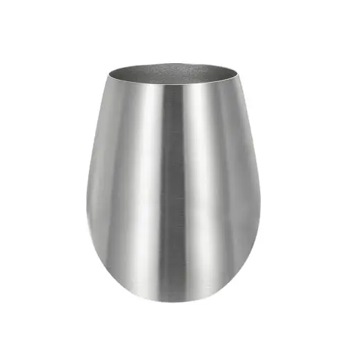 Produktbild: sourcing map Edelstahl Bierkrug, 500 ml/18 oz Weingläser Cocktail Eiförmiger Metallbecher für Zuhause, Bar, Küche, Hotel, Outdoor-Camping