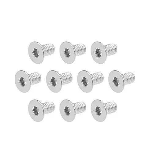 Produktbild: sourcing map Flach Kopf Maschinenschrauben Sechskantschraube Edelstahl 304 Befestigungsschrauben M6x12mm 10 Stück