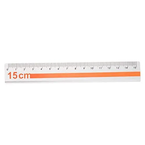 Produktbild: sourcing map Gerade Lineal 15cm Metrische Aluminiumlegierung Lineal Wellkante Einfach zu Nehmen Messwerkzeug für Kinderstudieren Klassenzimmer Büro Orange