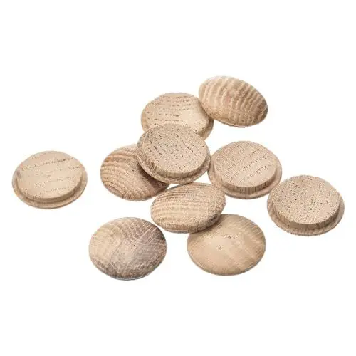 Produktbild: sourcing map Holzstopfen, 25 Stück 30 x 25 mm - Eichenholz-Knopfstopfen, Schraubenlochabdeckungen, dekorative Holzabdeckung für Treppenstühle, Möbel und Holzarbeiten