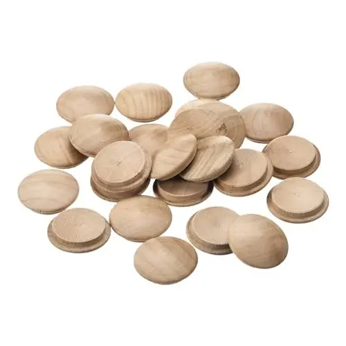 Produktbild: sourcing map Holzstopfen, 25 Stück 30 x 25 mm - Buchenholz-Knopfstopfen, Schraubenlochabdeckungen, dekorative Holzabdeckung für Treppenstühle, Möbel und Holzarbeiten