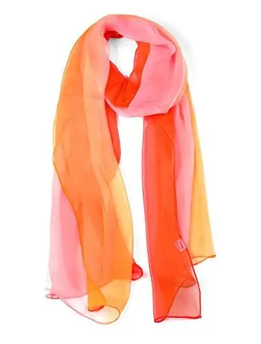 Produktbild: sourcing map Lang Chiffon Leicht Gradient Farbe Schal Frühling Sommer Weich für Frauen Red/Orange/Pink 63