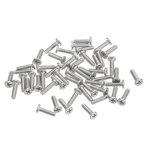 Produktbild: sourcing map M1.4-0.3 x 5mm 100Stk Flache Rundkopfschrauben 304 Edelstahl Kreuzschlitz Antrieb Maschinenschrauben Hardware Verschluss für Möbel Verbindung