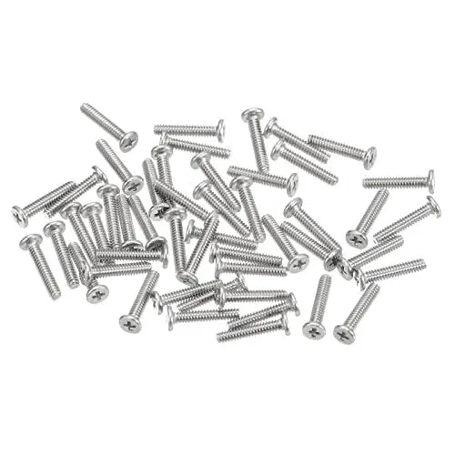 Produktbild: sourcing map M1.6-0.35 x 8mm 100Stk Flache Rundkopfschrauben 304 Edelstahl Kreuzschlitz Antrieb Maschinenschrauben Hardware Verschluss für Möbel Verbindung