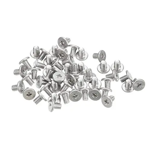 Produktbild: sourcing map M3-0.5 x 4mm 100Stk Flache Rundkopfschrauben 304 Edelstahl Kreuzschlitz Antrieb Maschinenschrauben Hardware Verschluss für Möbel Verbindung