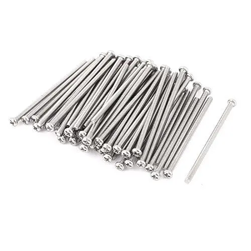 Produktbild: sourcing map M3 x 60mm 304 Edelstahl Kreuzschlitz Pan Kopf Schrauben Maschinenschrauben 60stk