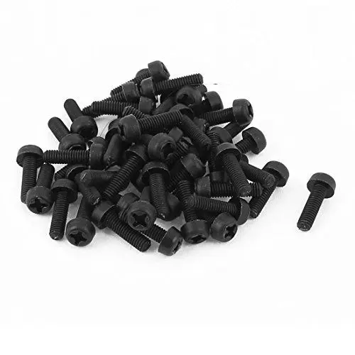 Produktbild: sourcing map M3x10 mm Nylon Kreuzschlitz Maschinenschraube Kreuzflachkopf Maschinen Schraube 50Stk de de