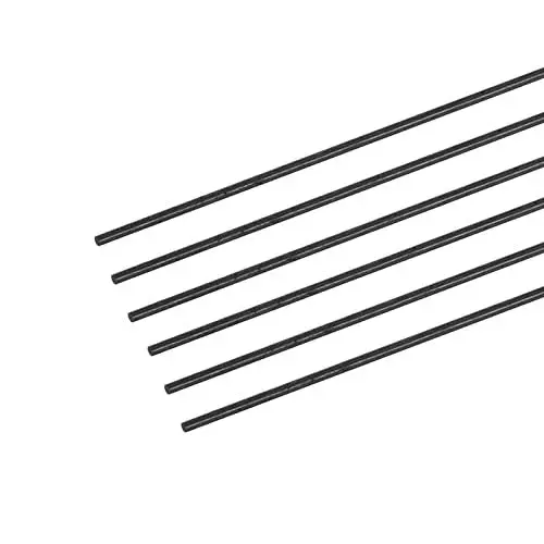 Produktbild: sourcing map Paket von 6 Kohlefaser Stab für RC Flugzeug DIY Rohr Quadcopter Arm 2mmx300mm