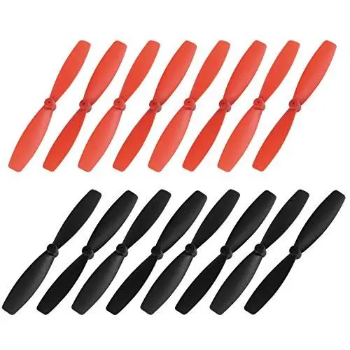 Produktbild: sourcing map RC Propeller 55mm CW CCW 2 Flügel Hauptrotoren Walkera QR Ladybird Quadrokopter Schwarz Rot 8 Paar