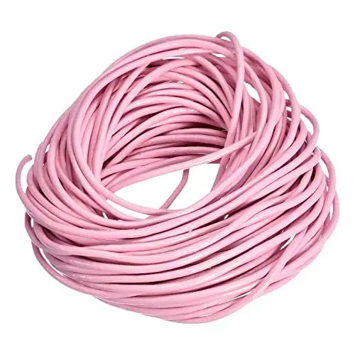 Produktbild: sourcing map Rund Lederschnur 11 Yards 10 Meter 2mm Lederband Flechtschnur Schnur Lederriemen für Geldbörse Handtasche Schnürsenkel Basteln Kunsthandwerk Armband Herstellung Rosa