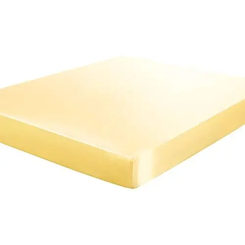 Produktbild: sourcing map Satin Spannbetttuch Bettlaken Fadenzahl 400 Matratzenhöhe 20-35cm Gold 140-160x200cm+25cm