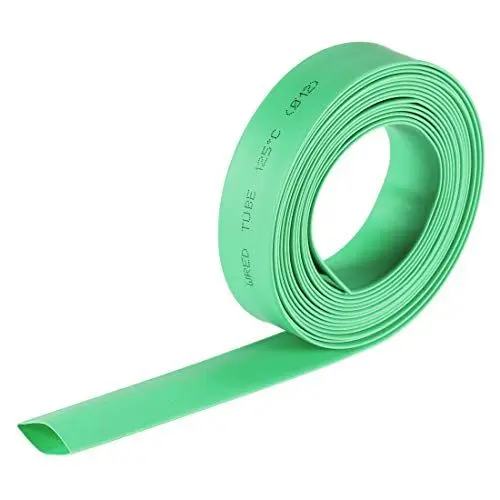 Produktbild: sourcing map Wasserdicht Schrumpfschlauch 12mm Durchm 20mm Flache Breite Schrumpfverhältnis 2:1 Kabelschutzschlauch for Elektrische Isolierung Schlauch 3.0m Länge PE Schrumpfschlauch Grün