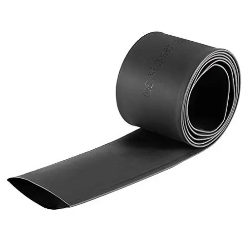 Produktbild: sourcing map Wasserdicht Schrumpfschlauch 30mm Durchm 50mm Flache Breite Schrumpfverhältnis 2:1 Kabelschutzschlauch for Elektrische Isolierung Schlauch 1m Länge PE Schrumpfschlauch Schwarz