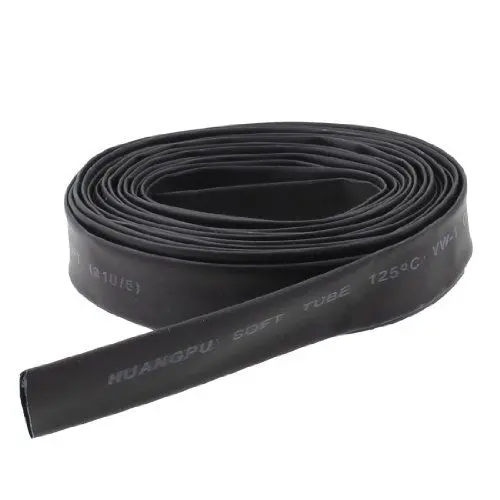 Produktbild: sourcing map Schwarz 10 mm Durchmesser 2: 1 Schrumpfschlauch Schrumpfschlauch Drahtwickel 5M