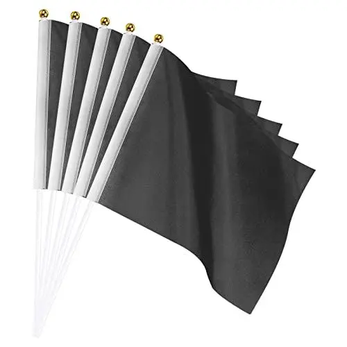 Produktbild: sourcing map Schwarz Flagge Stick Klein Mini DIY 8.2