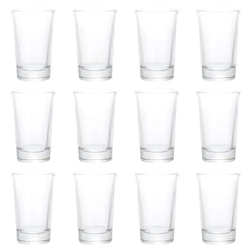 Produktbild: sourcing map Shotgläser mit schwerem Böden, 12 Stück 45 ml/1,6 oz klare runde Shotgläser im Großhandel für Bars, Restaurants und Zuhause