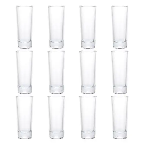 Produktbild: sourcing map Shotgläser mit schwerem Böden, 12 Stück 70 ml/2,5 oz klare runde Shotgläser im Großhandel für Bars, Restaurants und Zuhause