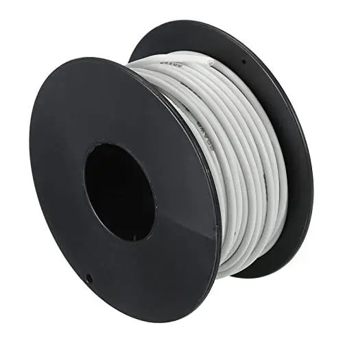 Produktbild: sourcing map Silikon Draht 20AWG Weiß Spule 15m Elektrisch Verzinntes Kupfer Standard Hochtemperatur Anschluss Kabel für Auto Modell Manipulatoren Elektrogeräte Bastler
