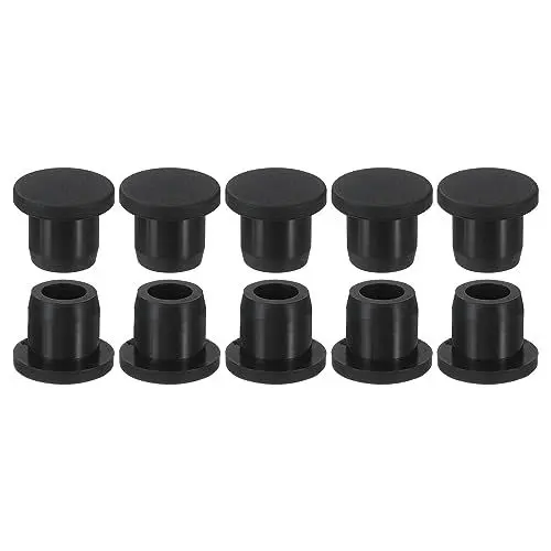 Produktbild: sourcing map Silikon Gummi Loch Stopfen Weich Flexibler Stopfen für 10-11mm Loch Schwarz 10Stk