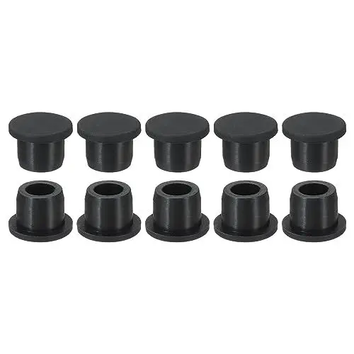 Produktbild: sourcing map Silikon Gummi Loch Stopfen Weich Flexibler Stopfen für 12-13mm Loch Schwarz 10Stk