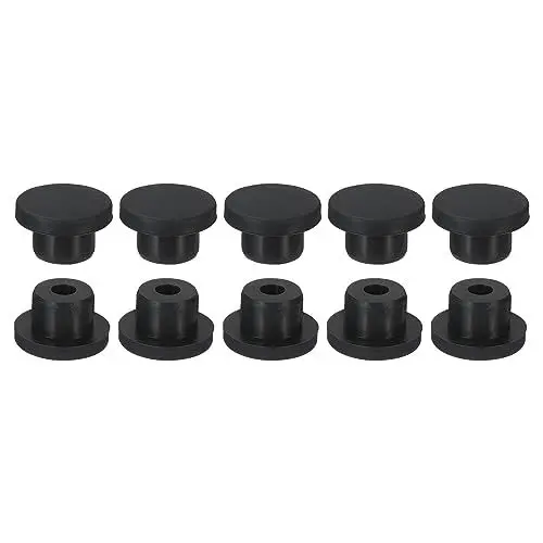 Produktbild: sourcing map Silikon Gummi Loch Stopfen Weich Flexibler Stopfen für 14-15mm Loch Schwarz 15Stk