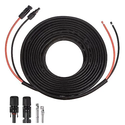 Produktbild: sourcing map Solarkabel 6mm² Verlängerung 7,6 Meter Verzinnten Kupfer 1500V Photovoltaik Kabel mit 1 Paar Solarpanel Stecker für Solarpanel Wechselrichter Laderegler