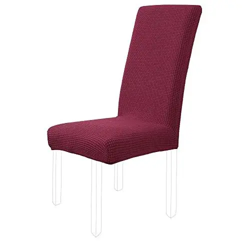 Produktbild: sourcing map Stuhlhussen Stretch Stuhlbezug Jacquard Stuhlüberzug, abnehmbar waschbar Spannbezug für Hotel Partys Bankett Deko Stuhl Hussen Dunkelrot