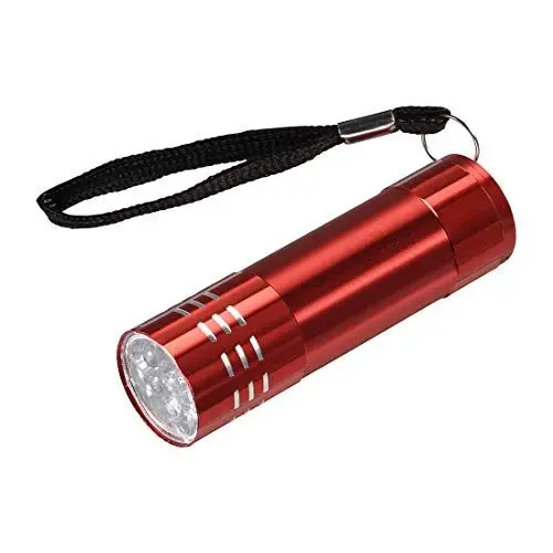 Produktbild: sourcing map UV 9 Aluminium Taschenlampe Schwarzlicht AAA Batterie nicht Enthalten Rot
