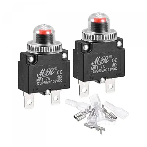 Produktbild: sourcing map Überlastschutz Kit 7A AC125/250V DC32V Thermisch Schutzschalter 2Set