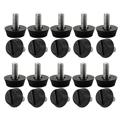 Produktbild: sourcing map Verstellbare Möbelfüße Haushaltmöbel verstellbare schiefe Nivellierfüße Bodenschutz 20Stk M6 x 13 x 20mm