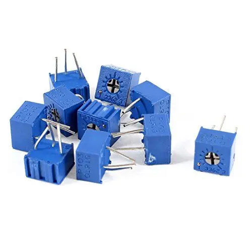 Produktbild: sourcing map a14062700ux0411 10 K Ohm 3362p-103 Potentiometer Trim Pot Variable Widerstand – Mehrfarbig (10) de