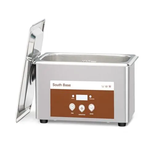 Produktbild: SOUTH BASE Ultraschallreiniger,900ML 35W Edelstahl-Ultraschall-Schmuckreiniger mit Reinigungskorb und digitalem Timer,Haushalts-Schallreiniger zur Reinigung von Schmuck,Brillen,Münzen