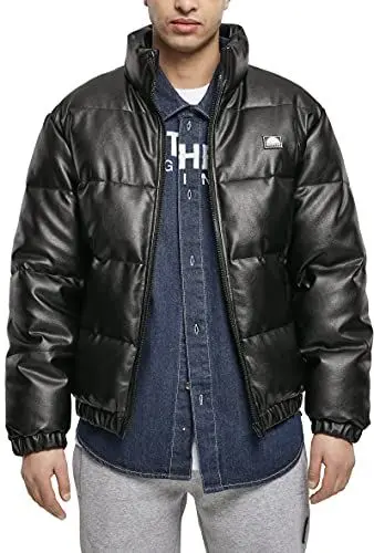 Produktbild: Southpole Herren Imitation Leather Bubble Jacket Jacke, Black, L