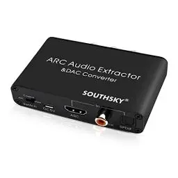 Produktbild: SOUTHSKY 192KHz DAC Wandler, Digital zu Analog L/R Cinch Adapter, HDMI ARC Audio Extraktor zu SPDIF,Koaxial,3,5mm,L/R, CEC Lautstärke Einstellbar