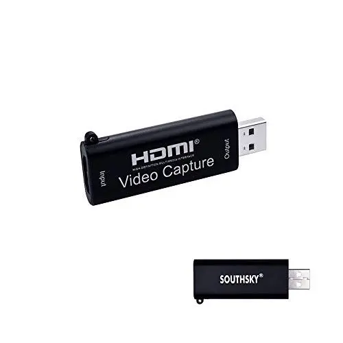 Produktbild: SOUTHSKY HDMI-Videoaufnahme,Ausgabe 1080p 60fps,HDMI auf USB 2.0,Video Audio Capture,Mini-Größe,tragbar,Metallgehäuse,4K,für OBS,VLC,Amcap,Most Acquisition Software