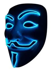 Produktbild: SOUTHSKY LED Maske V For Vendetta Maske EL Draht Leuchten Für Halloween Kostüm Cosplay Party(V-Blue)(V-Blau)