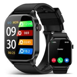 Produktbild: SOUYIE Smartwatch Herren Damen mit Telefonfunktion/Message Reminder, 2.04” AMOLED Display, 136+ Sportmodus IP68 Wasserdicht Fitness Tracker mit Blutdruck-Schlaf-Monitor Schrittzähler, für Android iOS