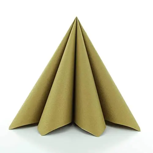 Produktbild: Sovie HORECA Serviette in Gold aus Linclass Airlaid, stoffähnliche Einwegservietten ideal für Hochzeit & Partys, 40 x 40 cm, 50 stück