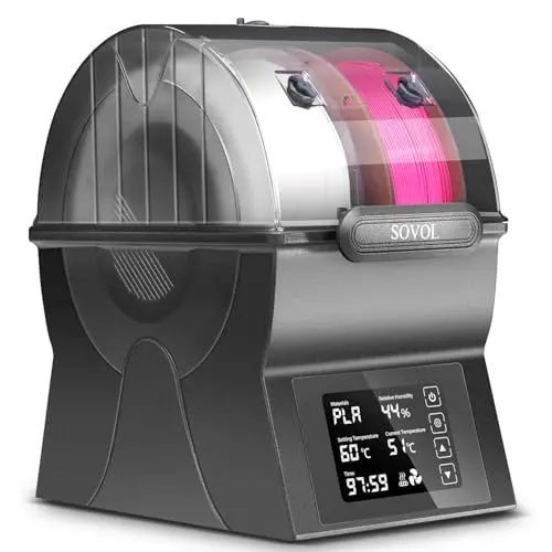 Produktbild: Sovol SH02 Filament Trockner, 2 Rollen 3D Drucker Filament Dryer mit PTC-Heizung, Filament Trockenbox mit Touchscreen, Ein-Tasten-Einstellung, kompatibel mit PLA PETG TPU ABS 1,75/2,85 mm