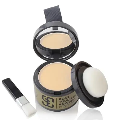 Produktbild: Ansatzpuder, Haar-Concealer Haarverdichtung für Frauen und Männer, Haaransatz Ausbessern & Kaschiert Sofort Haarausfall,Touch Up Haarpulver für dünnes Haar für Frauen (Hellblond, 4g)